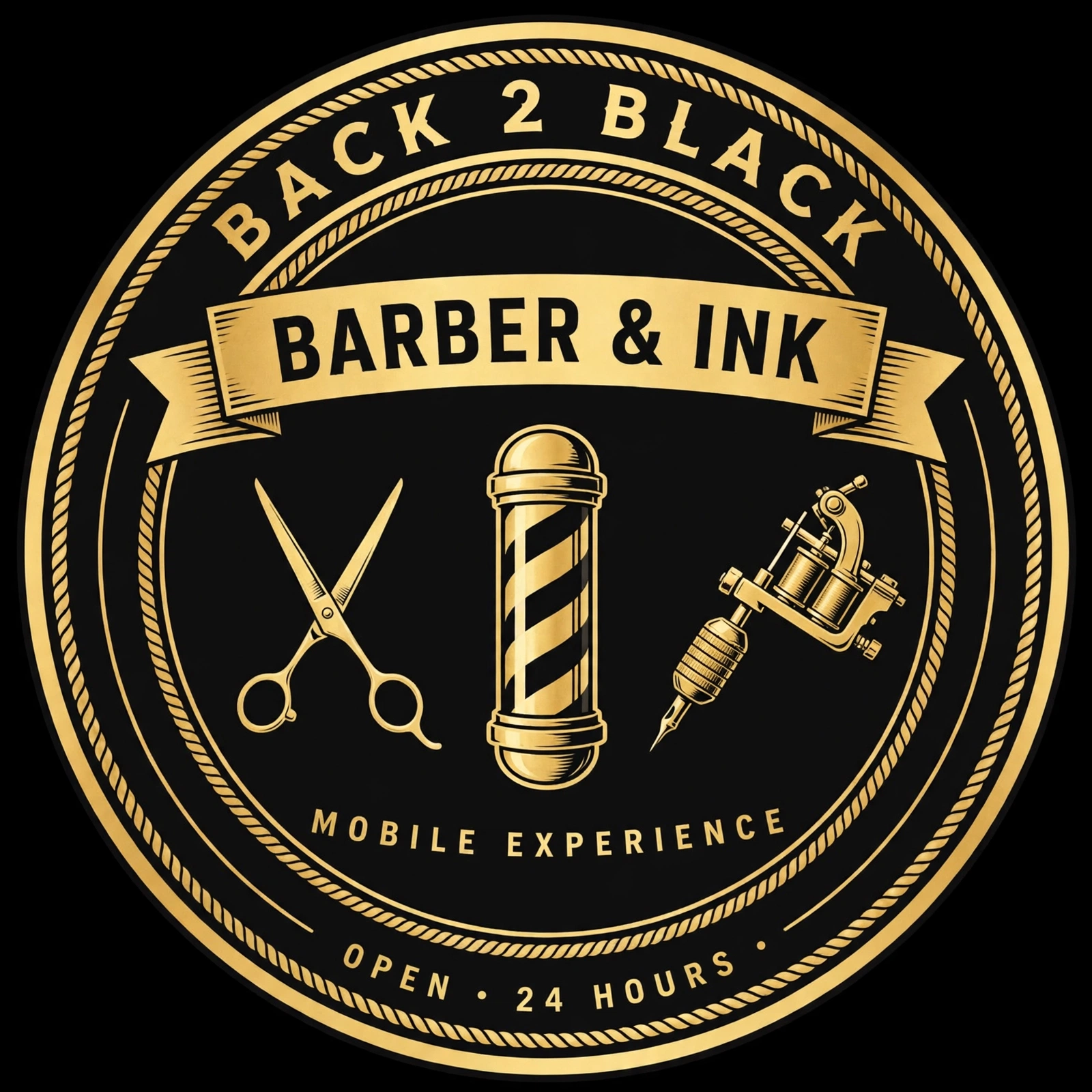 Back 2 Black Barber & Ink logo
